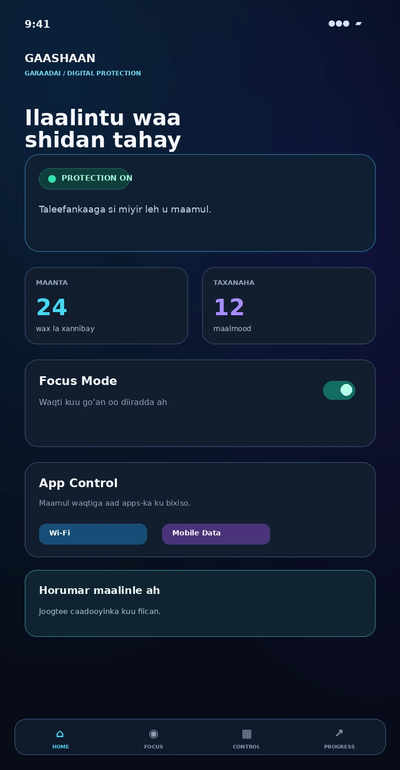 Gaashaan home interface preview